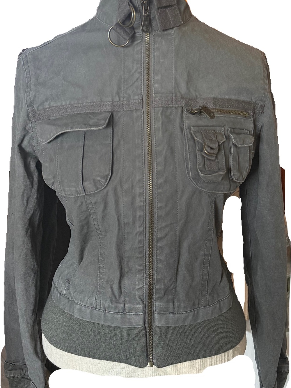 Vintage Garage Women’s Gray Utility Zip Jacket